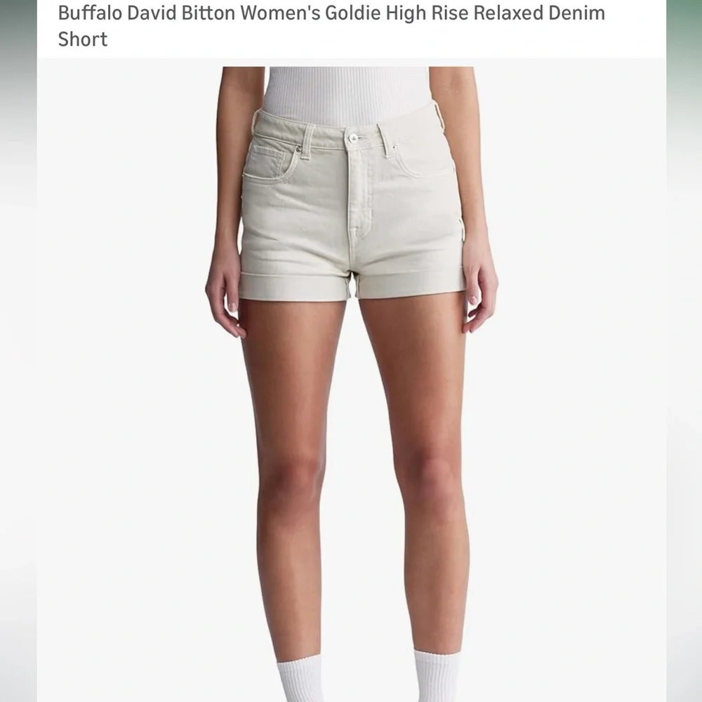 ⛵️Buffalo David Bitton Goldie High rise relaxed denim sandshell Shorts w30 NWT